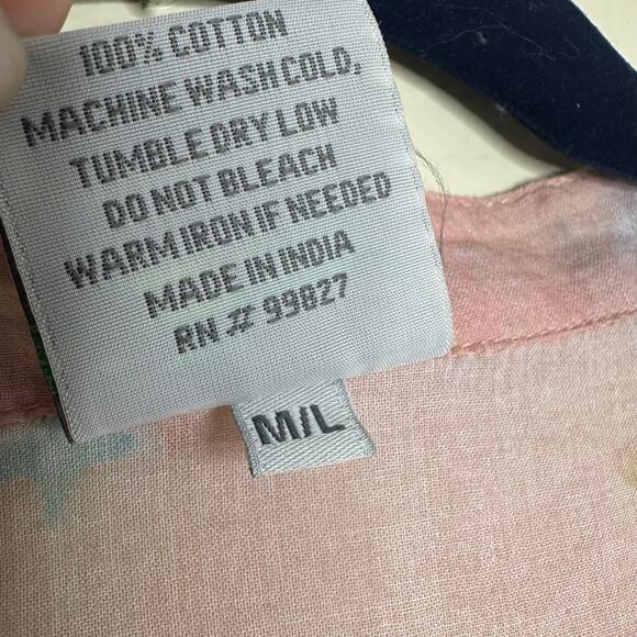 Laura Park Annie Selkie Tunic Top Tassel Detail Pink Ikat Cotton size M/L - Picture 5 of 7